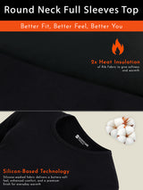 Men Crew Neck Thermal Top with Full Sleeves for Winter Base Layering, Cold-Weather Comfort and Everyday Innerwear - Pack of 1