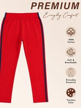Girls 100% Cotton Solid Track Pant with Side Pockets and Regular Fit Jogger Styling for Comfortable Kids Activewear