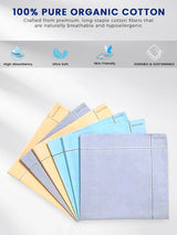 Men Cotton Handkerchief Pocket Essential for Daily Carry, Office Bag, Travel Kit and Formal Grooming Use - Pack of 6