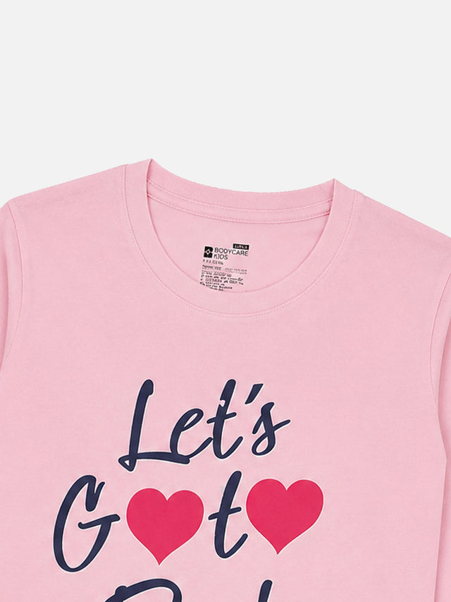 Girls Round Neck Full Sleeves Printed T-Shirt with Casual Styling, Easy Movement and Comfortable Regular Wear Appeal