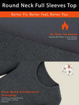 Men Thermal Top with Round Neck and Full Sleeves for Winter Wear, Warm Base Layer Comfort and Regular Use