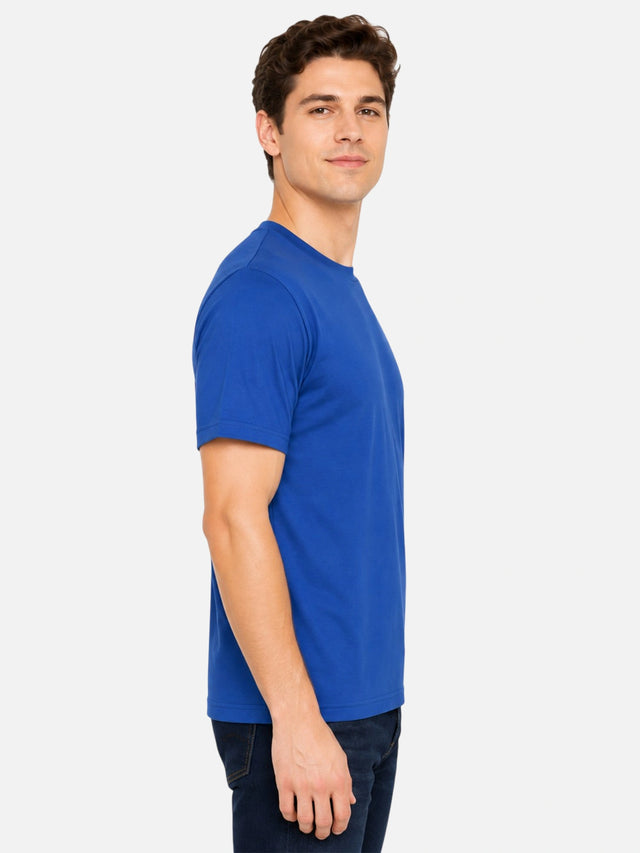 Men 100% Cotton Round Neck T-Shirt with Half Sleeves, Soft Regular Fit Comfort and Everyday Casual Wear