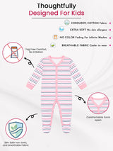 Unisex Baby 100% Cotton Full Sleeve Romper with Front Open Design for Sleepsuit Comfort and Easy Babywear Dressing