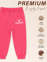 Baby Girls Interlock Track Pant with Printed Regular Fit for Casual Wear, Lounge Comfort and Easy Movement