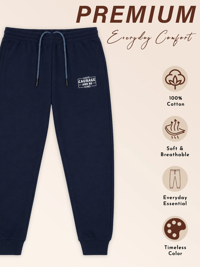 Boys French Terry Cotton Track Pant with Regular Fit Jogger Style for Casual Wear and Comfortable Active Movement