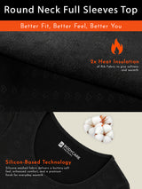Women Round Neck Full Sleeves Thermal Top with Thin Fabric and High Warmth for Optimum Heat in Cold Weather