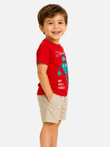 Baby Boys 100% Cotton Round Neck T-Shirt with Half Sleeves, Soft Breathable Comfort and Regular Fit Casual Wear