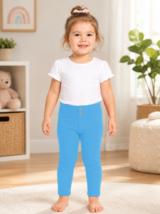 Baby Girls Cotton Blend Track Pant with Stretchable Fabric and Elastic Waistband for Comfortable Casual Wear
