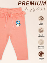 Baby Girls Cotton Printed Track Pant Joggers with Regular Fit for Casual Wear, Lounge Comfort and Easy Movement - Pack of 1