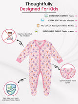 Unisex Baby Full Sleeve Front Open Romper in 100% Cotton for Sleepsuit Comfort, Easy Changing and Everyday Babywear