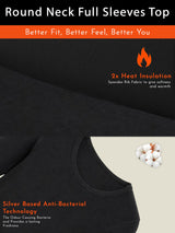 Men Thermal Top with Round Neck and Full Sleeves for Winter Wear, Warm Base Layer Comfort and Regular Use