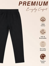Girls 100% Cotton Solid Track Pant with Side Pockets and Regular Fit Jogger Styling for Comfortable Kids Activewear