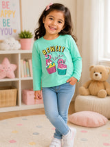 Baby Girls Solid T-Shirt Round Neck Full Sleeves Casual Wear Top for Playtime, Travel and Everyday Outfits - Pack of 1