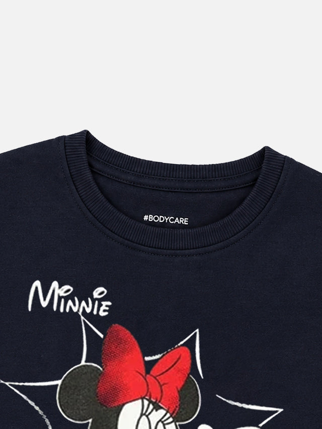 Baby Girls Minnie & Friends Printed Round Neck Full Sleeve Sweatshirt for Casual Styling and Everyday Comfort