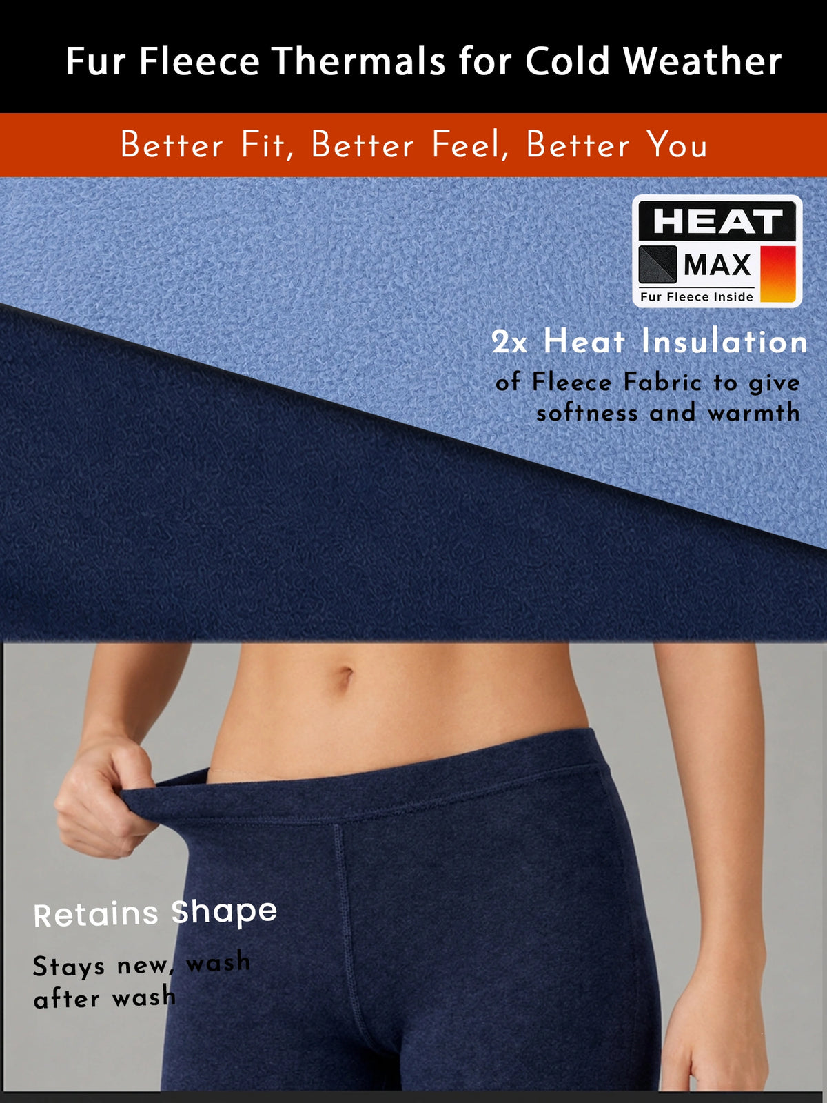 Women Fleece Thermal Bottom for Winter Wear, Heat Retention and Cold-Weather Layering and Regular Use - Pack of 1