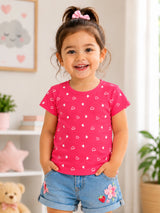 Baby Girls Antiviral 100% Cotton T-Shirt for Comfortable Regular Use and Everyday Casual Wear Essentials