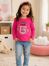 Baby Girls Solid T-Shirt Round Neck Full Sleeves Casual Wear Top for Playtime, Travel and Everyday Outfits - Pack of 1