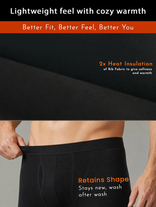 Men Thermal Bottom with Full Length Thin Fabric Warmth, Comfortable Winter Innerwear Fit and Cold Weather Essential