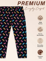 Girls 100% Cotton Printed Track Pant with Side Pockets and Regular Fit Jogger Styling for Comfortable Kids Activewear
