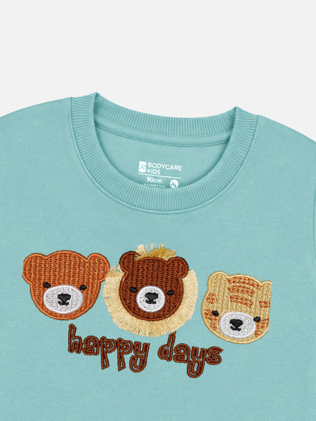 Baby Boys French Terry Printed Sweatshirt Pullover with Full Sleeves and Soft Cotton Fabric for Winter Wear