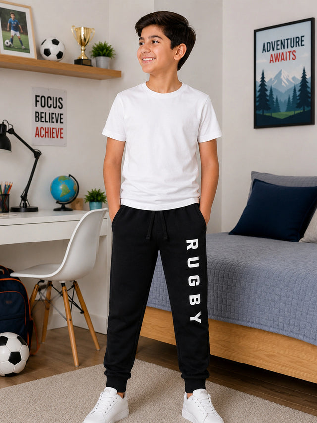 Boys Cotton Regular Fit Track Pant for Sports Use, Casual Wear, Easy Movement and Everyday Sports Comfort