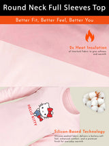 Girls Round Neck Full Sleeves Thermal Top and Bottom Set for Winter Wear, Warm Base Layer Comfort and Regular Use