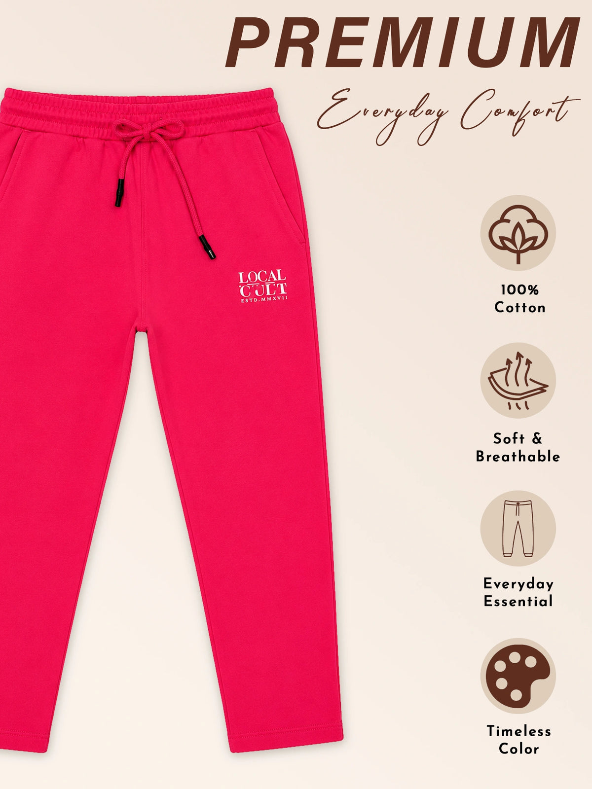 Women Fleece Solid Track Pant Joggers for Gym, Workout, Active Wear, Lounge Comfort and Casual Sports Use