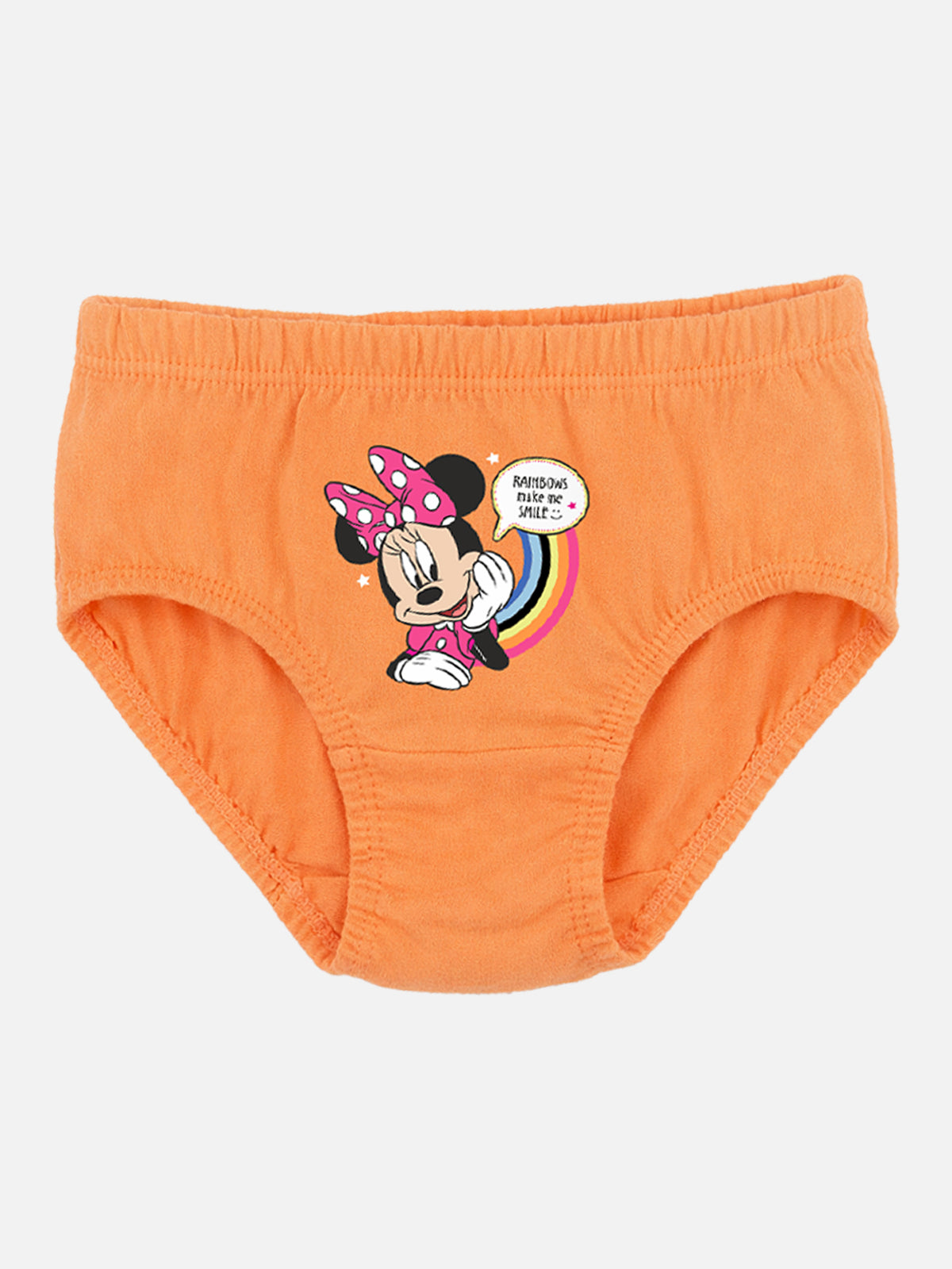 Girls Minnie & Friends Cotton Solid Innerwear Panty with Inner Elastic for Comfortable Everyday Fit - Pack of 5