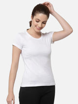 Women Solid T-Shirt Round Neck Half Sleeves with Clean Everyday Styling for Casual Wear and Comfort Essentials
