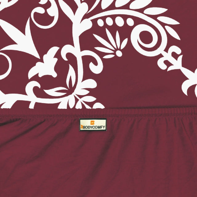 King Size Cotton Bedsheet Brown Ornamental Print - Bodycare
