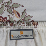 King Size Cotton Bedsheet Floral Handblock Ivory