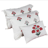 King Size Cotton Fitted Bedsheet Handblock Floral - Bodycare