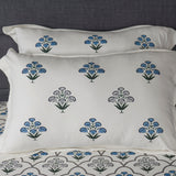King Size Cotton Fitted Bedsheet Handblock Floral - Bodycare