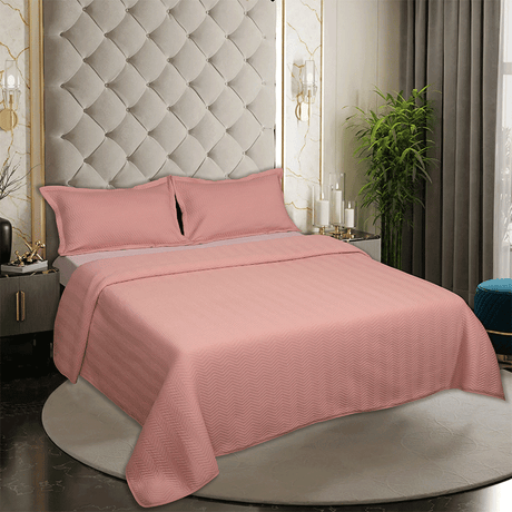 BodyComfy 100% Cotton Hosiery King-Size Fitted Bedcover – Chevron Pattern