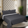 King Size Jersey Bedcover Grey Diamond Quilted - Bodycare