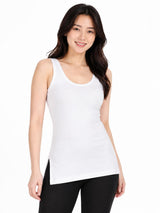 Women's Interlock Round Neck Sleeveless Thermal Top - White - 90