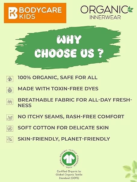 GOTS Certified Organic Cotton Boys Vest Made from Ultra Soft Breathable Skin Friendly Material - Pack of 3