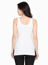 Women's Interlock Round Neck Sleeveless Thermal Top - White - 90