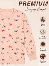 Girls Printed Round Neck Full Sleeve T-Shirt for Casual Wear, Comfortable Coverage and Everyday Wardrobe Use - Pack of 1