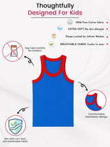 Boys Cotton Rib Round Neck Sleeveless Innerwear Vest for Everyday Comfort and Regular Use - Pack of 4