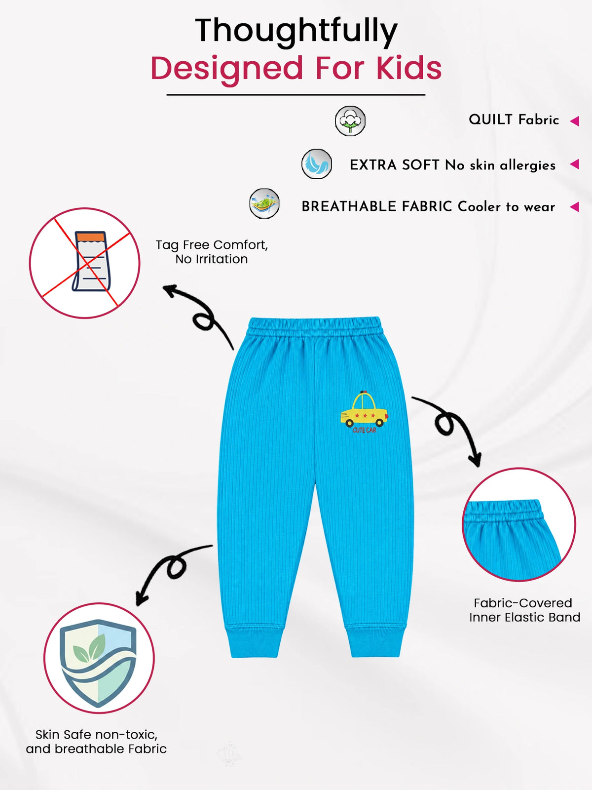 Unisex Baby Thermal Bottom for Winter Innerwear Comfort, Easy Dressing and Regular Cold-Weather Use - Pack of 3
