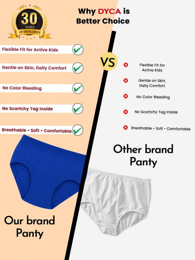 Girls 100% Cotton Innerwear Panty for Soft Comfort, Easy Movement and Everyday Wardrobe Essentials - Pack of 3
