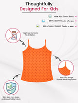 Girls 100% Cotton Camisole Sleeveless Vest for Everyday Innerwear Comfort and Easy Layering - Pack of 4