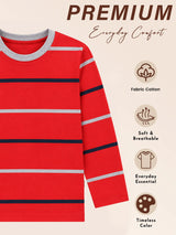 Boys Printed T-Shirt with Round Neck and Full Sleeves for Comfortable Casual Wear and Regular Everyday Use