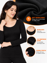 Women Thermal Top Round Neck Full Sleeves for Winter Layering, Comfortable Coverage and Cold Weather Essentials - Pack of 1