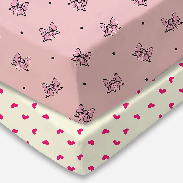 All Over Print Fitted Cot Sheet Pack of 2 - Bodycare
