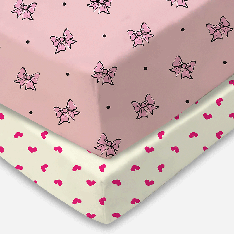All Over Print Fitted Cot Sheet Pack of 2 - Bodycare