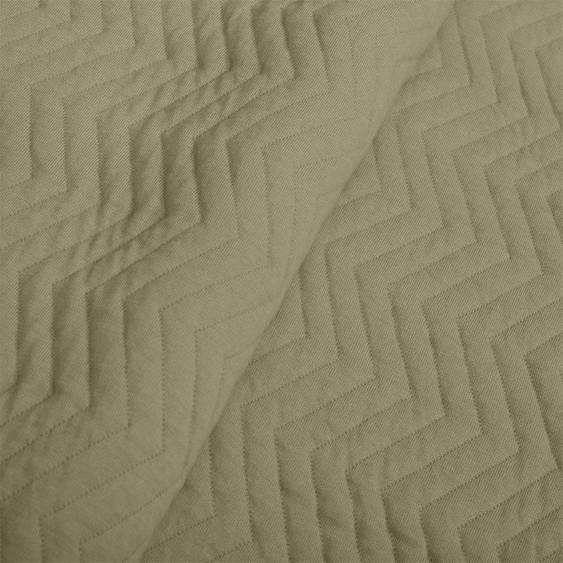 King Size Cotton Jersey Bedcover Chevron Green - Bodycare
