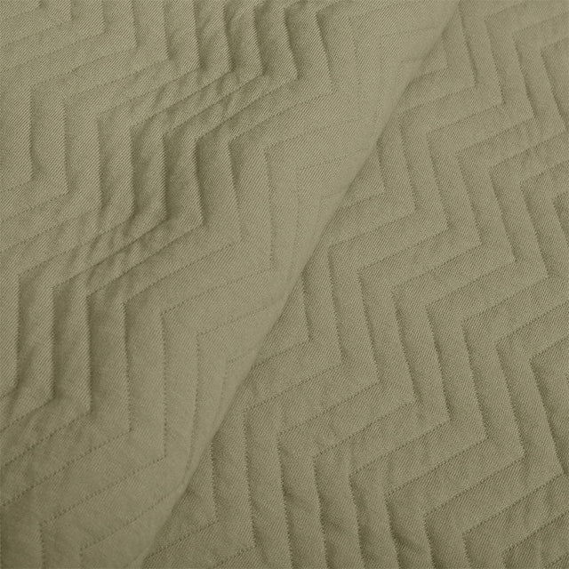 King Size Cotton Jersey Bedcover Chevron Green - Bodycare