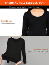 Girls Rib Eyelit Round Neck Full Sleeves Thermal Top